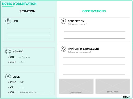 support de notes d'observation